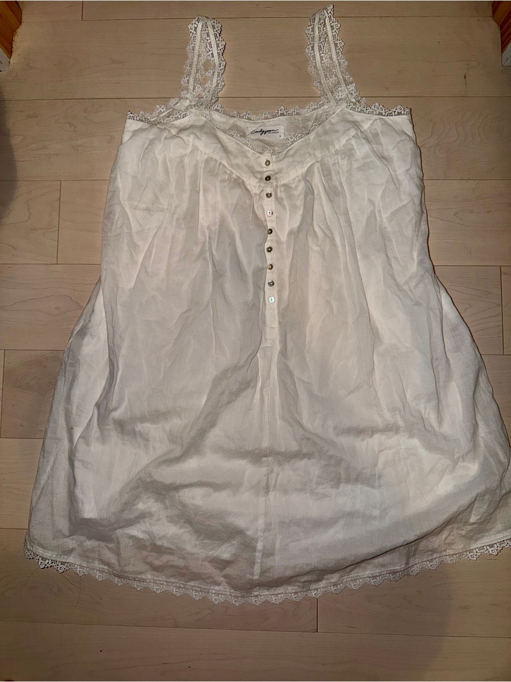 Carly Jean Los Angeles Ivory Lace-Trim Dress